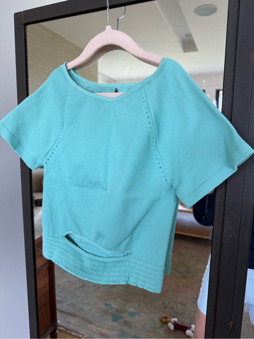 FP Movement by Free People Aqua Short-Sleeve Knit Top